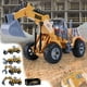 thumbnail image 1 of Excavadora de Juguete de Control Remoto | Vehículo de construcción de 4 canales con luces | Rotación realista de 360° | Plástico ABS duradero | Amarillo | 26x9x10cm | Control remoto incluido | Juego, 1 of 8
