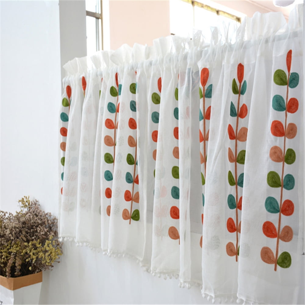 CUH Luxury Wave Waterfall Window Curtain Straight Home Short Curtains