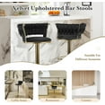thumbnail image 4 of Homefun Swivel Velvet Bar Stools Set of 2, Height Adjustable Counter Height Stools with Low Back, Gold Swivel Bar Chairs for Kitchen Island, 4 of 8