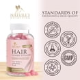 thumbnail image 4 of Hair Vitamins Gummies - Sugar Free Hair Growth Support Gummy with Biotin 5000 mcg Per Serving, Vitamin A, B12, C, D, E, Folic Acid - Supports Strong Beautiful Hair and Nails, Vegetarian - 120 Gummies, 4 of 9