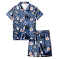 thumbnail image 3 of Shadoumai Halloween Two Piece Outfit Toddler Kids Girls Short Sleeve Casual Printed Top Shorts Loose Cut Breathable Fabric Daily Play Wear Ages 2–13 Girl Everyday Casual Ensemble, 3 of 6
