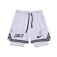 thumbnail image 1 of * Pantalones Cortos Para Hombre De Baloncesto De Doble Capa Americanas Pero Deportivos Falsos De Dos Piezas Para Correr Fitness Tres Cuartos Cinturón Forro Veranopangjing, 1 of 4
