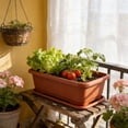 thumbnail image 7 of Taicans Extra Large Rectangular Planter with Drainage Tray,15.4 Inch Plastic Planting Container for Indoor Outdoor,Garden Flower Herb Vegetable Pot for Balcony Patio, 7 of 7