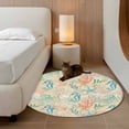 thumbnail image 2 of Round Rugs 3.3Ft, Teal Red Coastal Round Area Rug Washable Indoor Throw Carpet, Nautical Seahorse Beach Coral Starfish Beige Soft Non Slip Circle Rug for Laundry Room Patio Home Decor Aesthetic, 2 of 8