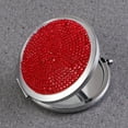 thumbnail image 4 of EeaseCA 1pc Creative Folding Mirror Double-sided Cosmetic Mirror Portable Rhinestone Mirror for Girls Women Ladies Red, 4 of 7