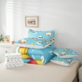 thumbnail image 6 of jejeloiu Cartoon Duck 7-Piece Twin Bedding Sets,Swimming Ring Bedding Comforter Set,Yellow Blue White Sheet Sets For Boys Girls,Microfiber Bedroom Decor Reversible, 6 of 8
