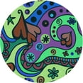 thumbnail image 1 of Ahgly Company Machine Washable Indoor Round Transitional Plum Purple Area Rugs, 3' Round, 1 of 7