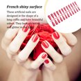 thumbnail image 3 of Fake Nail Set French Style Scratch Resistant Press-on Fingernails Full Cover Removable Trimble Adjustable Manicure Stickers Type 15, 3 of 6