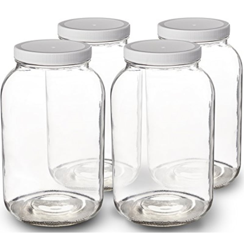 Paksh Novelty Wide Mouth 1 Gallon Clear Glass Jar Metal Lid With Airtight Line for sale online