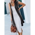 thumbnail image 3 of Faithtur Gilet Femme, Sans Manches Ouvert devant Solide Ample Long pour Rue Décontractée, 3 of 9