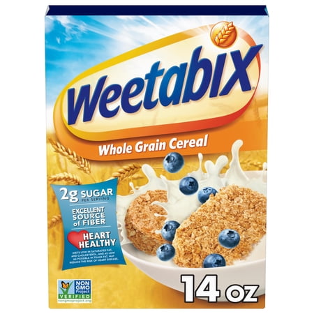 Weetabix Biscuits WholeTRDN Grain Cereal, Lightly Sweet Whole Grain Wheat Biscuits, Delicious as Part of Breakfasts or Snacks, 14 OZ Box