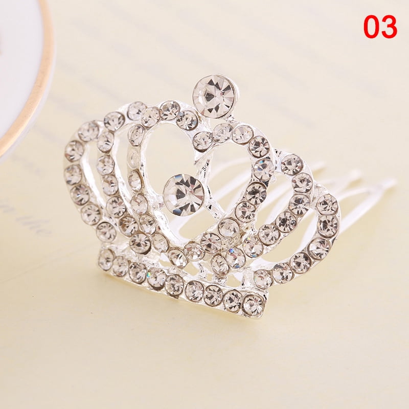HRSR Mini Tiara Hair Clips Princess Crown Comb Costume Accessories for Princess Party Girls