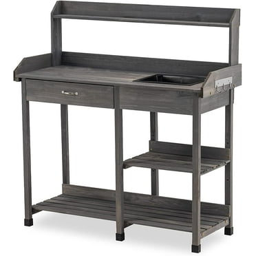 Poly-Tex 2-Tier Galvanized Steel Potting Bench - Walmart.com