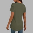 thumbnail image 5 of hoksml Women's V-Neck Short Sleeve T-Shirt Casual Flowy Curved Hem Tops for Everyday Wear, 5 of 8