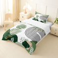 thumbnail image 2 of Homewish Mid-Century Plants Twin Comforter Sets,Boho Lines Artwork Bedding Set,White Green,Reversible,2-Piece,1 Comforter and 1 Pillowcase, 2 of 7