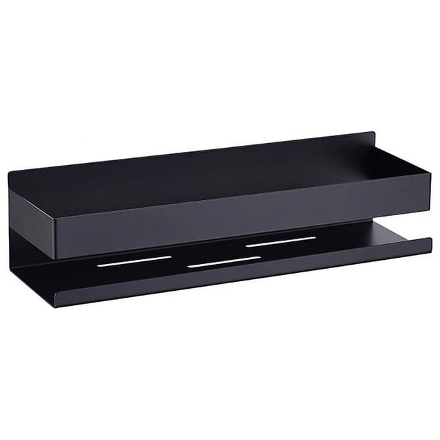 Estante de ducha autoadhesivo de acero inoxidable SUS304 sin perforaciones HomeHeng, color negro mate, para baño, 30 cm