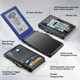 thumbnail image 2 of Wallet for Men - with Money Clip Slim Leather Slots Credit Card Holder RFID Blocking Bifold Minimalist Wallet (Carbon Black and Blue), 2 of 12