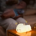 thumbnail image 3 of Lámpara de noche de silicona de 1,5 W con forma de ciervo, portátil, para niños, con control táctil y temporizador inteligente., 3 of 5
