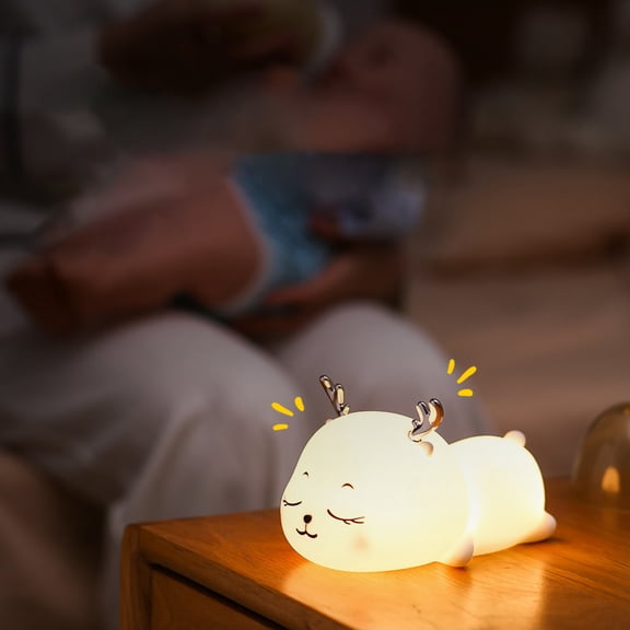 Lámpara nocturna de sincronización inteligente, luz nocturna de silicona de 1,5 W, luz nocturna de silicona, lámpara de silicona portátil, diseño exquisito Jadeshay A