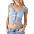 thumbnail image 2 of Parte Superior De La Cosecha Top corto de encaje para mujer, camisetas Sexy Grunge de hadas con lazo, camisetas informales para mujer Cgtredaw Para estrenar, 2 of 6