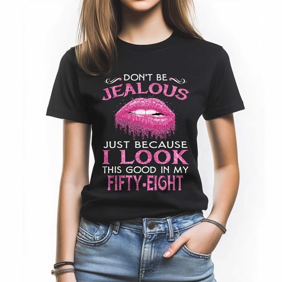 I Look This Good in My Fifty-Eight T-Shirt - Funny Birthday Tee for Women - Stylish Gift for Turning 58