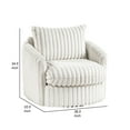 thumbnail image 3 of Goro Round Swivel Accent Chair- 39 Inch- Beige Corduroy- Solid Wood, 3 of 6