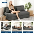thumbnail image 3 of QinaQin Sofá cama plegable convertible tipo futón de piso, sillón cama con cojín y colchón de memory foam, ideal para recámara, sala o visitas, 3 of 7