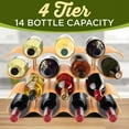 thumbnail image 3 of SereneLife Bamboo Wine Rack-4 Tier Countertop Shelf with Slots That Holds 14 Bottles, Unique Stackable Wooden Holder, Save Space for Cabinet, Kitchen and Pantry, Modern Contemporary Wave Design, 3 of 3