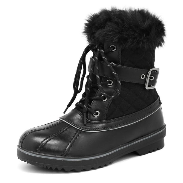 Dream Pairs Women's RIVER_3 Black Mid Calf Winter Snow Boots Size 9 M