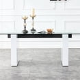thumbnail image 2 of Large Table, 71"x35.4"x30", 0.4" Top, White, For Dining & Living Room Modern Table Party, Legs, White, 2 of 5
