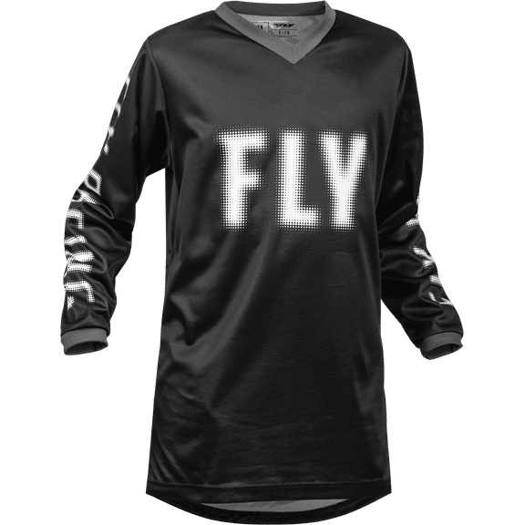 Fly Racing F-16 Youth Jersey (X-Large, Black/White)