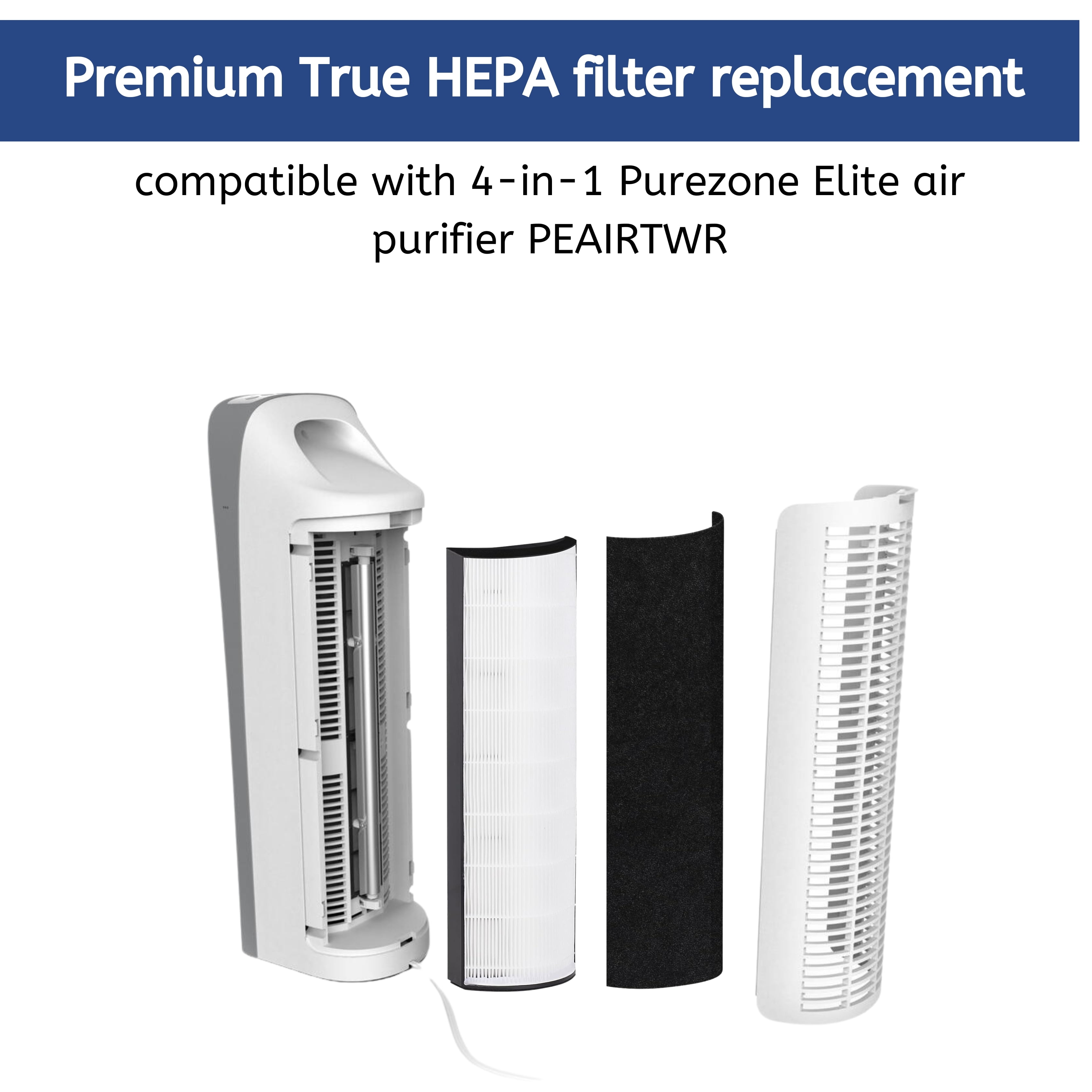 True HEPA Filter For Purezone Elite 4-in-1 Air Purifier PETWRFIL. 1 Set