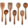 thumbnail image 1 of Cucharas de madera para cocinar BOKALAKA 7Pcs Utensilios de madera Teca, 1 of 2