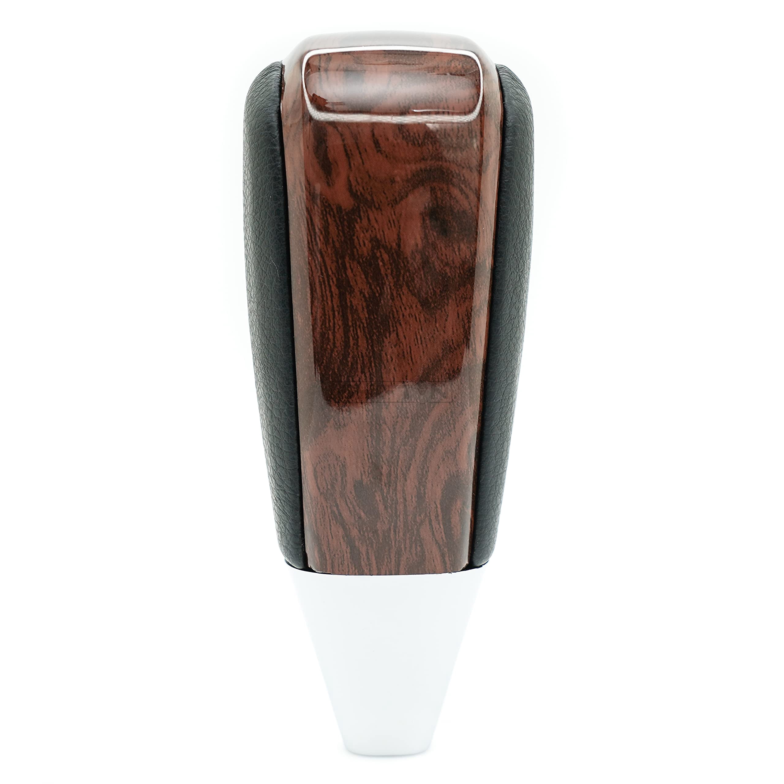 SHIFTIN Leather and Wood Gear Shift Knob for Toyota Land Cruiser 4Runner Sequoia Tundra and Lexus (Black Leather / Burl Wood)