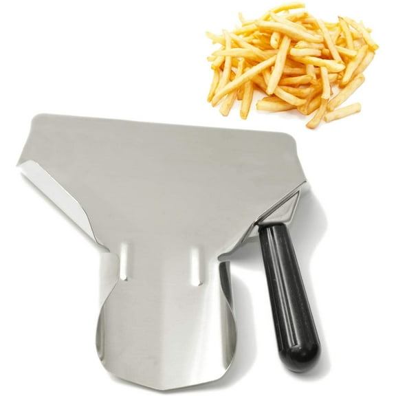 ABPETE Stainless Steel French Fry Bagger Scoop Chip Popcorn Bagger Ice Candy Snacks Desserts Scooper, Right Handle