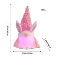 thumbnail image 5 of 3pcs Easter Decorations Couple Gift with Light,Handmade Swedish Sequin Hat Easter Decor at Night Decorations Indoor Gifts Table Home Decor Easter Bunny Plush #01 Pink,Blue,Green, 5 of 9