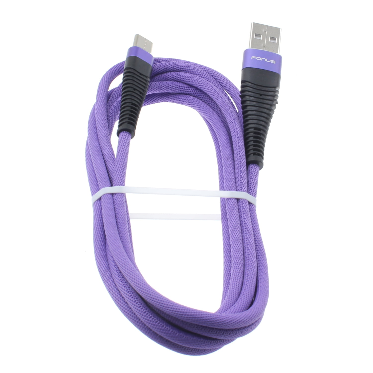 Purple 6ft USB Cable for LG K51, Q70 Phones TypeC Charger Cord Power