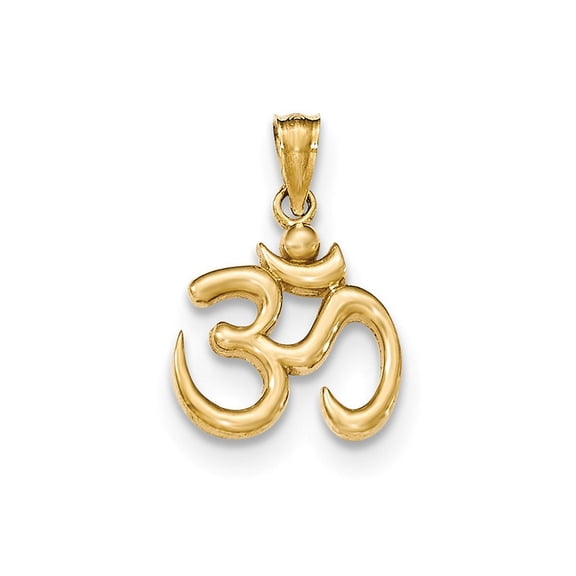 14k Yellow Gold Polished Ohm Symbol Pendant