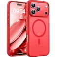 thumbnail image 2 of PYYAN-for Phone 17 Pro Case, Full Camera Protection, Built-in Magnetic Ring, Compatible with Magsafe Charger, Drop Protection, Translucent Matte Phone Case for Phone 17 Pro 6.3 inch (Red), 2 of 3