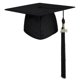 thumbnail image 1 of Adult Graduation Hat With Tassel Solid Color Non-fading High School Bachelor Graduation Hat Cosplay Prop, 1 of 5