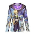 thumbnail image 6 of Genshin Impact Women's Pajama Top 3D Digital Print Sleepwear Trendy Crewneck Pullovers Long Sleeve Shirts XS, 6 of 8