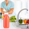 thumbnail image 4 of CUITING 5pcs Clear Beverage Bottles With Caps Reusable Mini Juice Containers Plastic Juice Bottle For Drinks Milk Tea Coffee Fridge Storage 300ml, 4 of 8