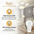 thumbnail image 3 of Simba Lighting LED A19 9W 60W 75W Replacement Bulbs 120V GU24 Twist Base 2700K Warm White 4-Pack, 3 of 11