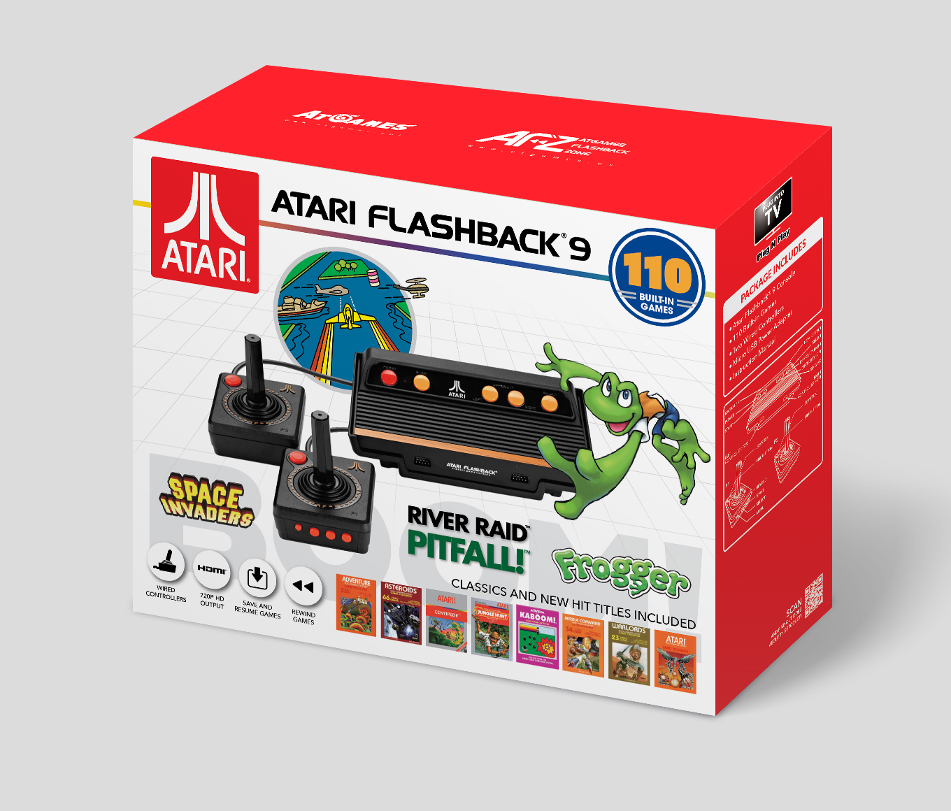 Atari Flashback 9, HDMI Game Consoles, 110 Games, Wired Joystick Controllers, Black, AR3050 - image 2 of 7