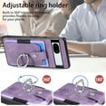 thumbnail image 5 of SaniMore Compatible with Google Pixel 7A Case, Wallet Stand Elastic Credit Card Slot Magnetic Car Mount Ring Holder Premium PU Leather Protection Cover for Google Pixel 7A 6.1-inch, Purple, 5 of 9