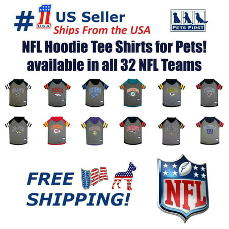 Pets First NFL Detroit Lions NFL Hoodie Tee Shirt for Dogs & Cats - COOL T-Shirt, 32 Teams - Extra Small