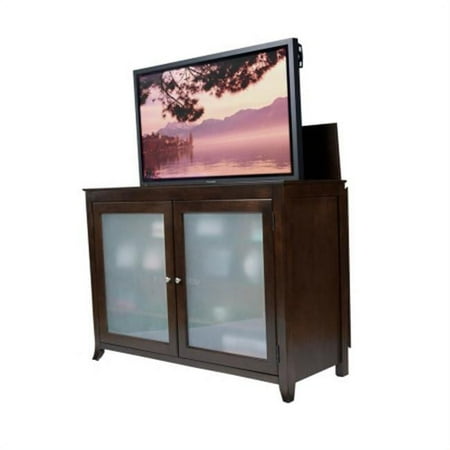 Tuscany Full Size Lift Cabinet - Espresso w/ Frosted Glass Door Panels