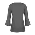 thumbnail image 5 of tarylea Womens Tunic Tops 3/4 Sleeve Scoop Neck Button up Pleated Blouse Casual Loose Comfy Stretch Dressy T-Shirt Tops, 5 of 5