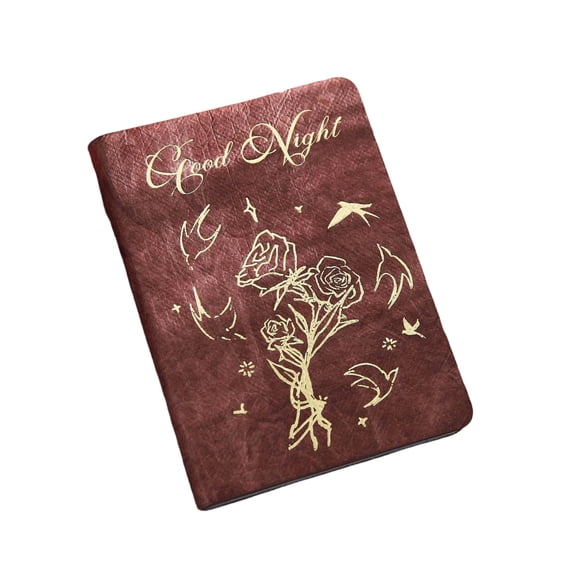 Flower Print Notebook, Embossed Hardcover Lined Journal for Students Classroom Diary and Meetings