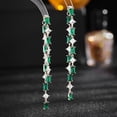 thumbnail image 6 of Geometric Super-flash Rectangular Zircon Earrings, Temperament Fashion Earrings, Long Removable Two Kinds of Wearing Methods, Fringed Earrings., 6 of 15